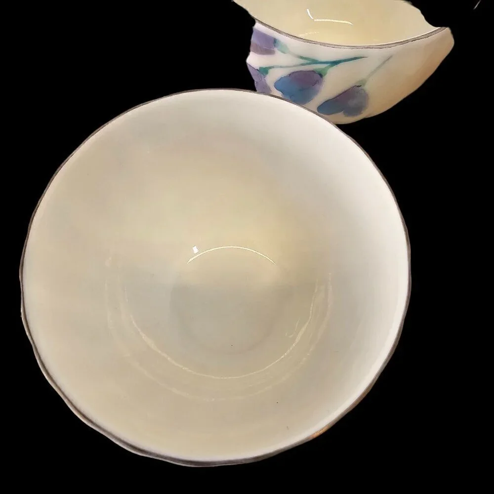 Ungaro Paris Maebata Japan Porcelain Tea Cups Set of 3  5 oz Capacity